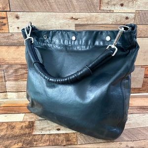 RUDSAK Vintage bucket shoulder bag in super soft leather with silver snaps